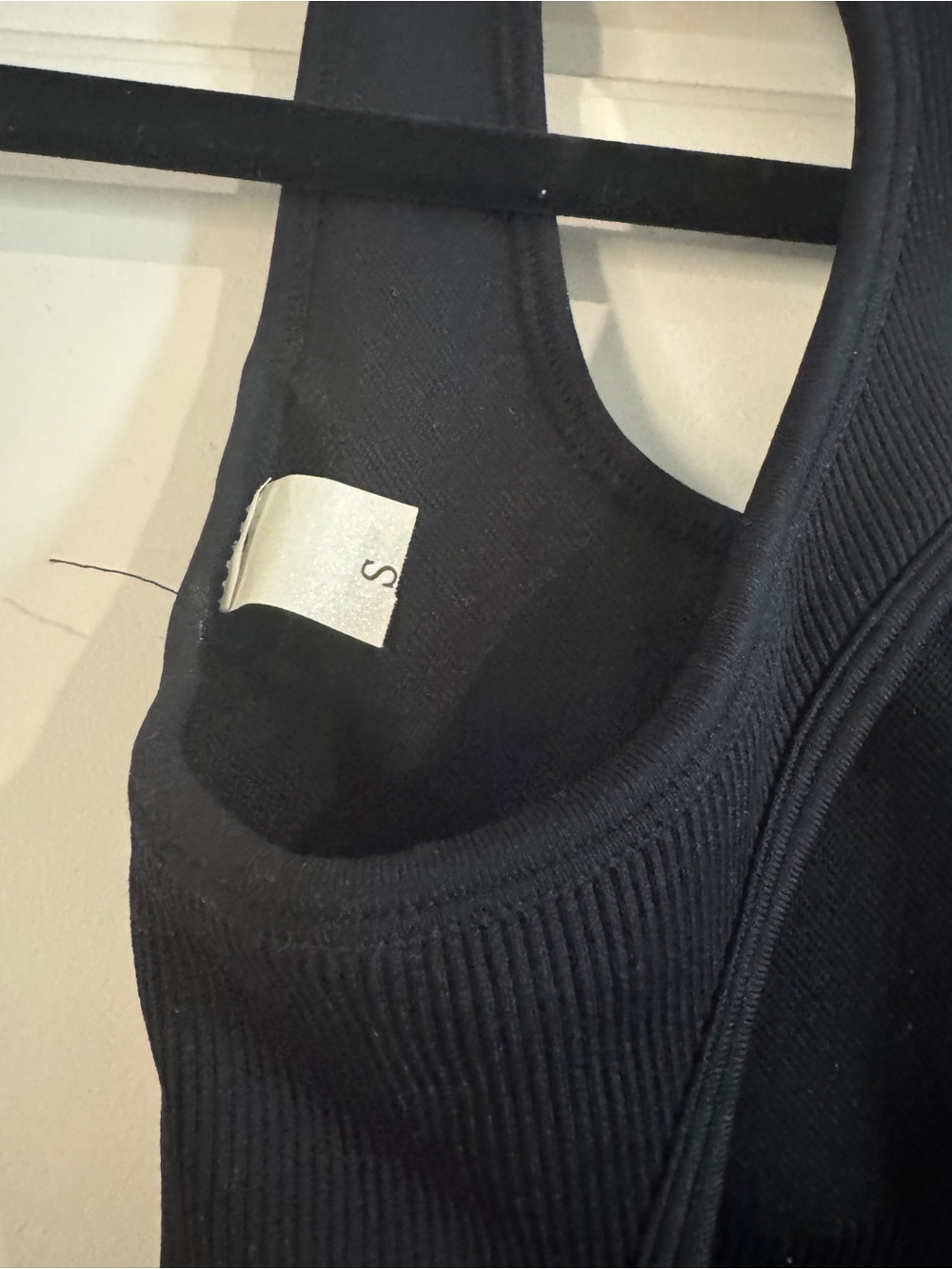 Black Ribbed Racerback Tank Top Onesie - Picture 2 of 4